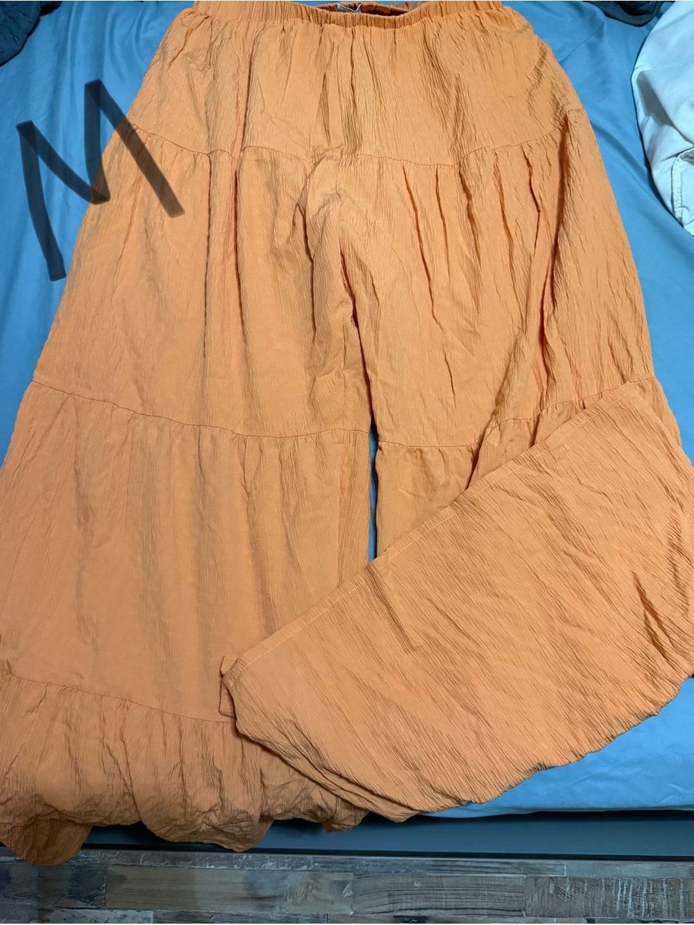SHEIN Peach Tiered Wide-Leg Pants
